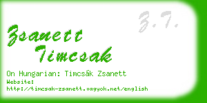 zsanett timcsak business card