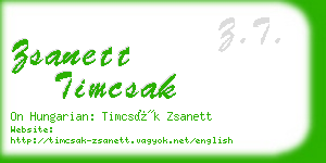 zsanett timcsak business card